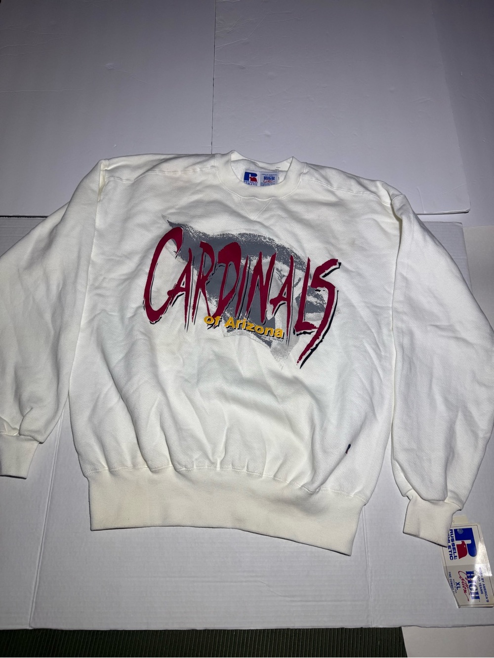 NWT Vintage 1994 Russell Arizona Cardinals crewneck White NFL Made in USA XL